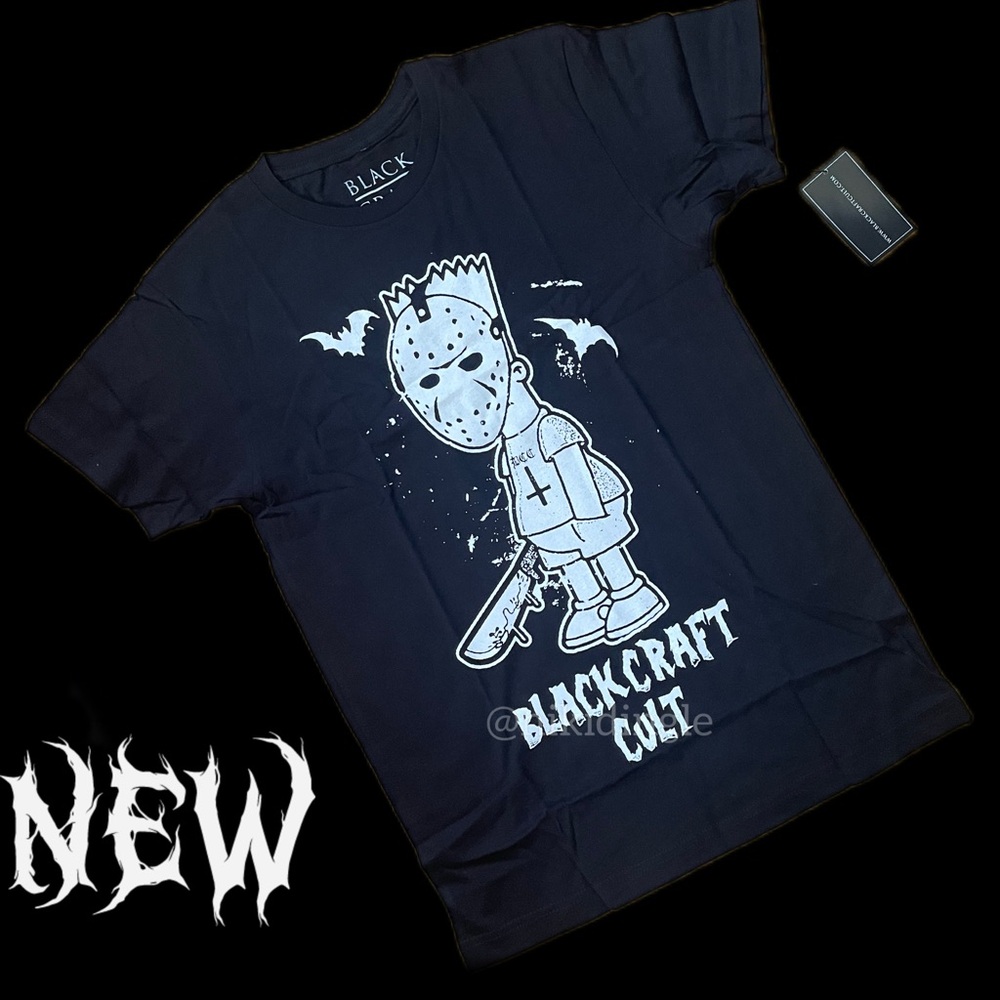 NEW Blackcraft Cult Jason mask Bart Simpsons graphic t-shirt Goth Punk Emo S